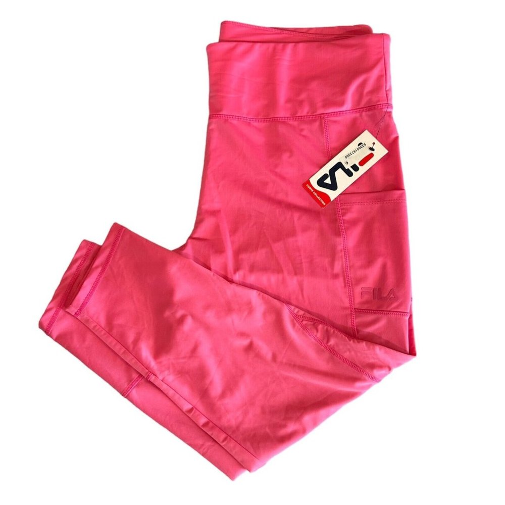 NEW Fila Womens Plus Size 3X BarbieCore Pink Walk This Way 7/8 Leggings